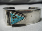 Stunning Modernistic Native American Navajo Carico Lake Turquoise Sterling Silver Bracelet Cuff-Nativo Arts