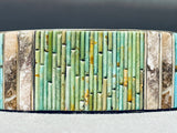 One Of Most Detailed Ever Vintage Native American Navajo Turquoise Sterling Silver Bracelet-Nativo Arts