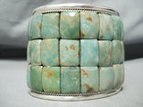 Native American Enormous Heavy Green Turquoise Sterling Silver Bracelet Cuff-Nativo Arts
