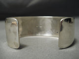 Wide Long Waving Vintage Native American Hopi Navajo Sterling Silver Bracelet Old-Nativo Arts