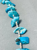 Traditional 93 Grams Vintage Native American Navajo Old Kingman Turquoise Heishi Necklace-Nativo Arts