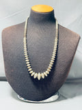Hand Hammered Sterling Silver Vintage Native American Navajo Bead Necklace-Nativo Arts