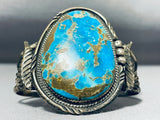 Rare Old Museum Vintage Native American Navajo Turquoise Sterling Silver Bracelet-Nativo Arts