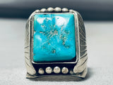 Heavy Mens Vintage Native American Navajo 31 Gram Turquoise Sterling Silver Ring-Nativo Arts