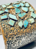 Massive Vintage Native American Navajo Turquoise Copper Sterling Silver Bracelet-Nativo Arts