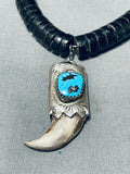 Authentic Vintage Native American Navajo Turquoise Sterling Silver Necklace-Nativo Arts