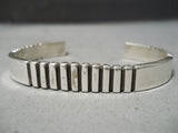 Fantastic Vintage Navajo Sterling Silver Bracelet Old Native American-Nativo Arts