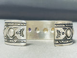 Native American Amazing Vintage Choctaw Sterling Silver Bracelet Signed S. Willis-Nativo Arts