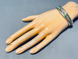 Heishi Love Vintage Native American Navajo Turquoise Sterling Silver Bracelet Old-Nativo Arts