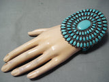 Important Colossal Bahe Vintage Native American Navajo Turquoise Sterling Silver Bracelet-Nativo Arts
