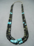 Superb Vintage Santo Domingo Native American Turquoise Serpentine Necklace Old-Nativo Arts