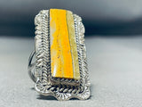 Excellent Native American Navajo Honeybee Jasper Sterling Silver Ring-Nativo Arts