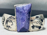 One Of The Finest Vintage Native American Navajo Charoite Sterling Silver Bracelet-Nativo Arts