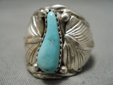 Striking Vintage Navajo Sky Blue Turquoise Sterling Silver Native American Ring-Nativo Arts