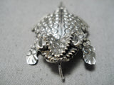 Amazing Navajo Sterling Silver Toad Pin Pendant Native American-Nativo Arts