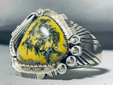 One Of The Most Unique Native American Navajo Honeybee Jasper Sterling Silver Bracelet-Nativo Arts
