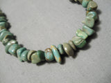 Native American Longer Vintage Santo Domingo Royston Turquoise Sterling Silver Necklace-Nativo Arts