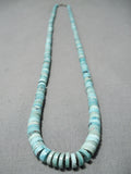 Native American Opulent Vintage Navajo Graduating Turquoise Sterling Silver Necklace Old-Nativo Arts