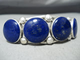 One Of The Best Vintage Native American Navajo Lapis Sterling Silver Bracelet-Nativo Arts
