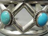 X Marks The Spot Vintage Native American Navajo Turquoise Sterling Silver Bracelet-Nativo Arts
