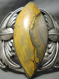 One Of The Biggest Native American Navajo Bumble Bee Sterling Silver Jasper Bracelet-Nativo Arts