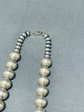 Exquisite Vintage Native American Navajo Sterling Silver Large Beads Necklace-Nativo Arts