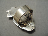 Tremendous Vintage Native American Navajo Kachina Turquoise Sterling Silver Ring-Nativo Arts