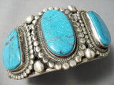 One Of The Best Vintage Native American Navajo Rick Martinez Turquoise Sterling Silver Bracelet-Nativo Arts