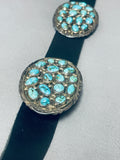 Gasp! Vintage Native American Navajo Turquoise Cluster Sterling Silver Concho Belt-Nativo Arts