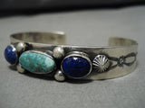 Native American Important Jeanette Dale Royston Turquoise Sterling Silver Bracelet Cuff-Nativo Arts