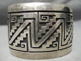 Complex Vintage Hopi Sterling Silver Bracelet Native American Old-Nativo Arts
