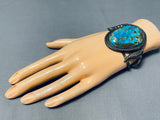 Rare Old Museum Vintage Native American Navajo Turquoise Sterling Silver Bracelet-Nativo Arts