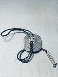 Best Huge Vintage Native American Navajo Hand Carved Turquoise Eagle Sterling Silver Bolo Tie-Nativo Arts