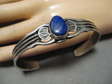 Incredible Vintage Native American Navajo Lapis Willy Begay Sterling Silver Bracelet-Nativo Arts