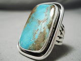 Magnificent Navajo Royston Turquoise Sterling Silver Ring Native American-Nativo Arts