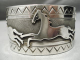 Very Important Vintage Native American Navajo Vernon Haskie Sterling Silver Bracelet Old-Nativo Arts