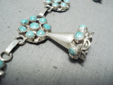 Snake Eyes Turquoise Vintage Native American Zuni Sterling Silver Squash Blossom Necklace-Nativo Arts