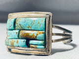 Thunderfoot Vintage Native American Navajo Green Turquoise Inlay Sterling Silver Bracelet-Nativo Arts