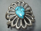 Tolino Vintage Native American Navajo Carico Lake Turquoise Sterling Silver Bracelet Old-Nativo Arts