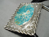 Huge Native American San Felipe Royston Turquoise Sterling Silver Bolo-Nativo Arts