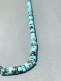 Veryn Old And Rare Vintage Native American Navajo Blue Diamond Turquoise Heishi Necklace-Nativo Arts