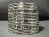 10 Story Tall Early Hand Hammered Vintage Navajo Native American Jewelry Silver Bracelet Old-Nativo Arts