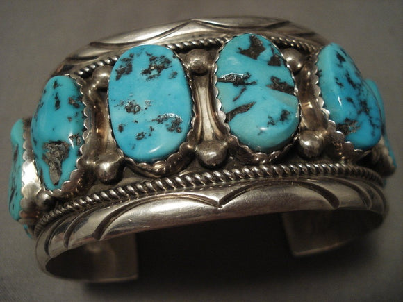 100 Gram Museum Vintage Navajo Turquoise Native American Jewelry Silver Bracelet-Nativo Arts