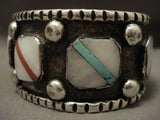 100 Gram Very 'Unique Oblique' Inlay Turquoise Native American Jewelry Silver Bracelet-Nativo Arts