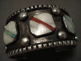 100 Gram Very 'Unique Oblique' Inlay Turquoise Native American Jewelry Silver Bracelet-Nativo Arts