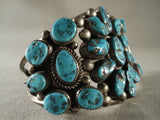 100 Grams Huge Old Navajo Turquoise Native American Jewelry Silver Bracelet-Nativo Arts