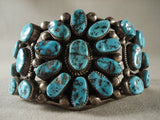 100 Grams Huge Old Navajo Turquoise Native American Jewelry Silver Bracelet-Nativo Arts