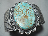 Colossal Early Vintage Native American Navajo #8 Turquoise Sterling Silver Bracelet-Nativo Arts