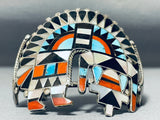 One Of The Best Ever Native American Zuni Museum Turquoise Inlay Sterling Silver Bracelet-Nativo Arts