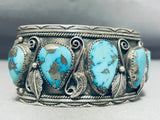 Incomparable Vintage Native American Navajo Morenci Turquoise Sterling Silver Bracelet-Nativo Arts